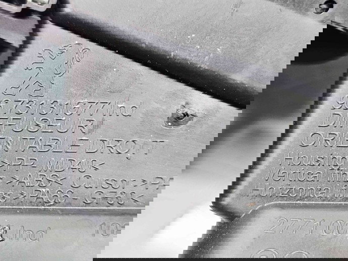  Grila aerisire dreapta Peugeot 208 [Fabr 2012-2024] 9673131677