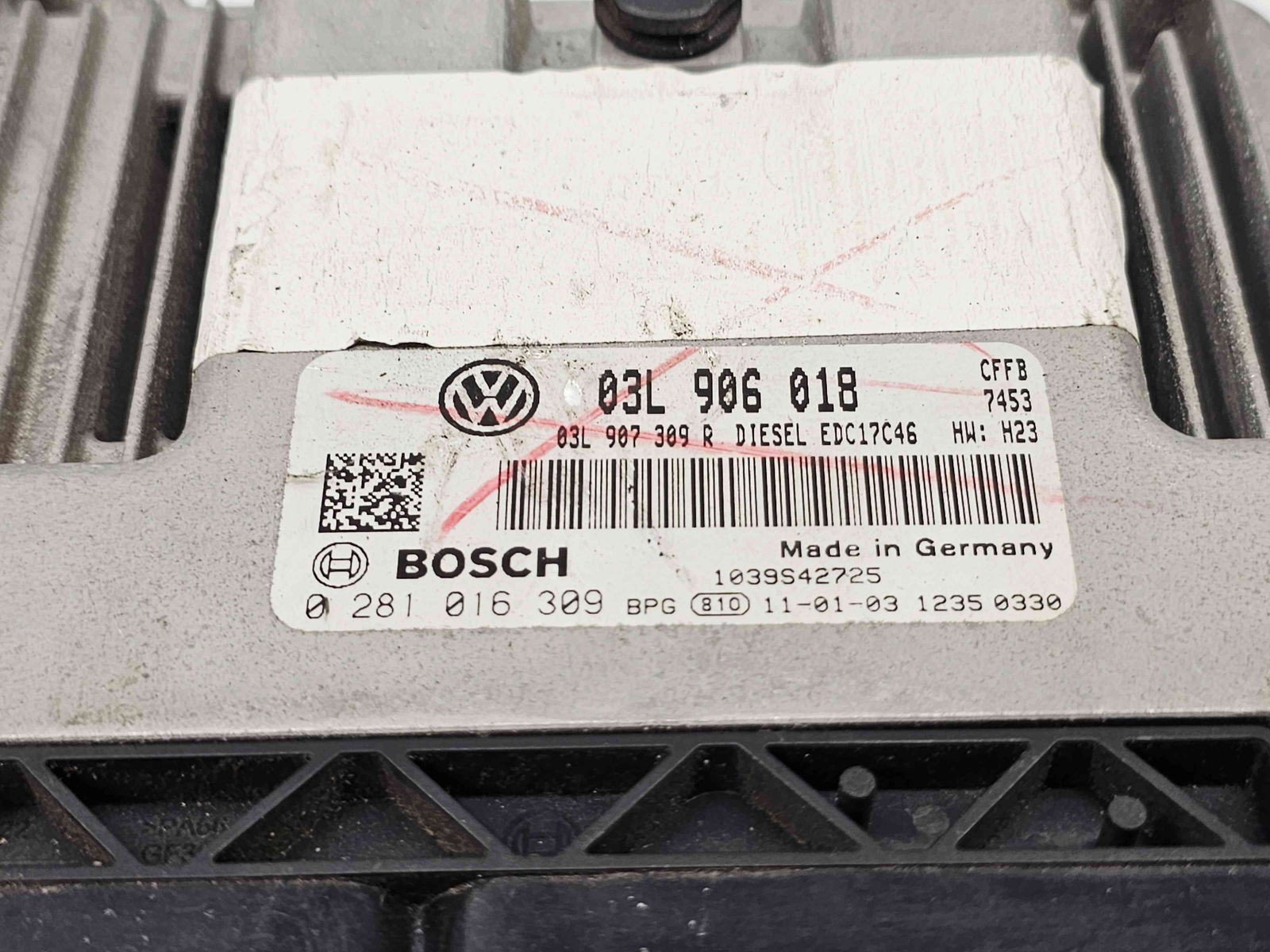 Calculator motor ECU Volkswagen Golf 6 (5K1) [Fabr 2009-2013] 03L906018 n 0281016309 2.0 TDI CFFB 103KW / 140CP - imagine 3