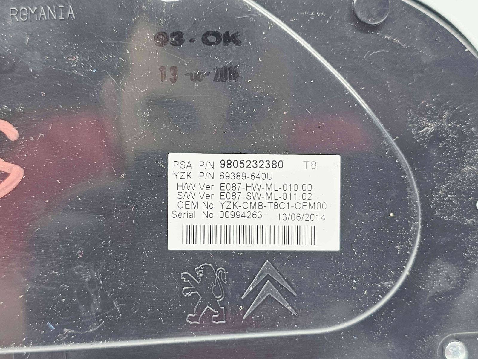 Ceas bord Peugeot 3008 [Fabr 2009-2016] 9805232380 - imagine 3