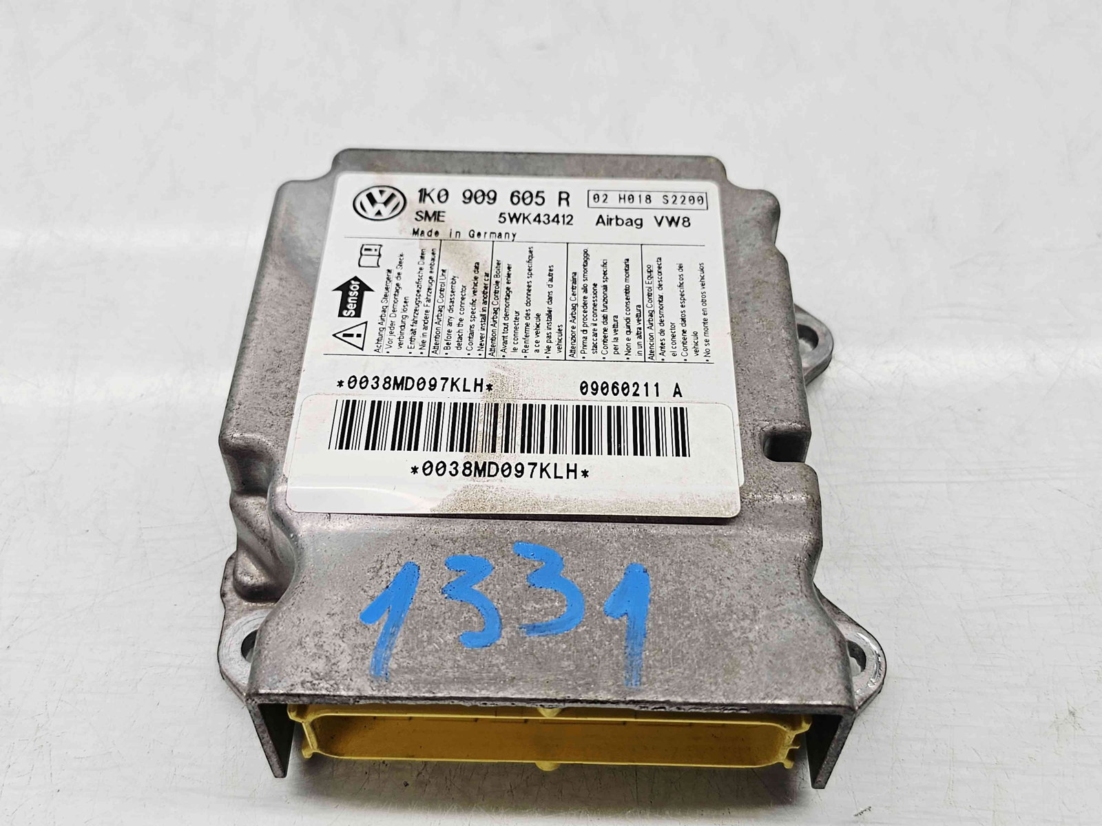 Calculator airbag Volkswagen Golf 5 Plus (5M1) [Fabr 2005-2008] 1K0909605R 1.9 TDI BLS 77KW / 105CP - imagine 2
