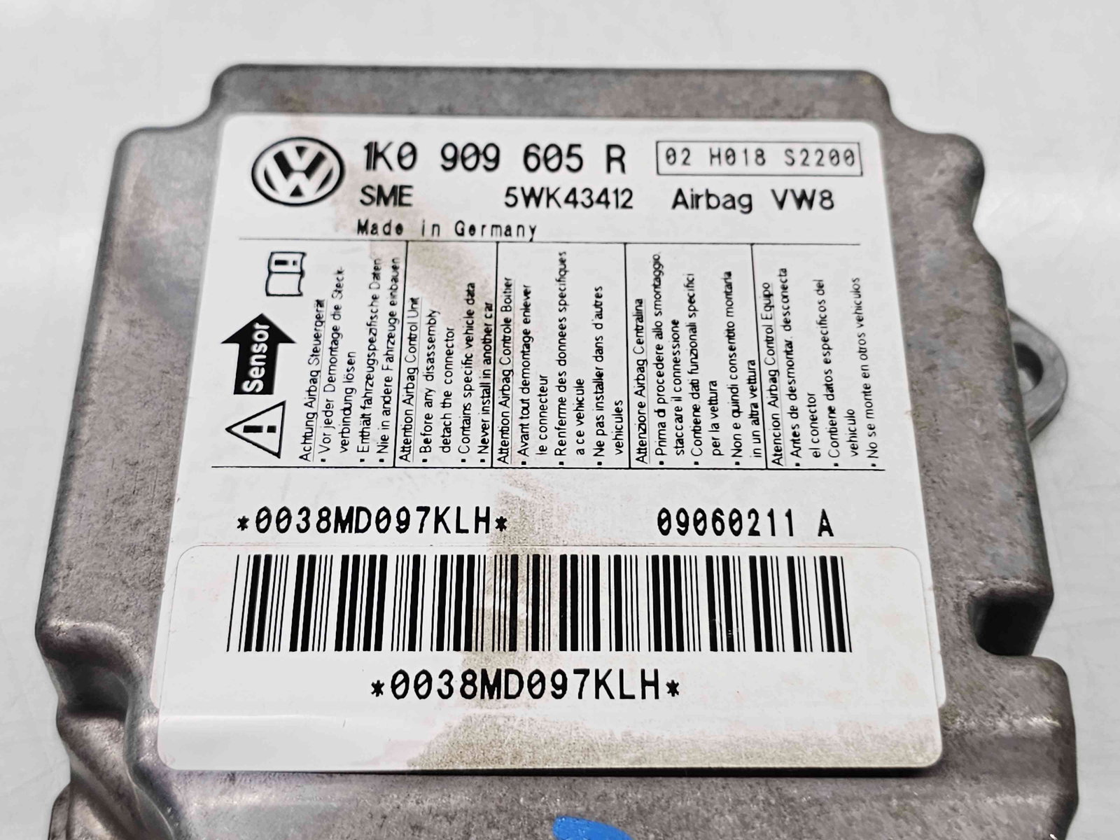 Calculator airbag Volkswagen Golf 5 Plus (5M1) [Fabr 2005-2008] 1K0909605R 1.9 TDI BLS 77KW / 105CP - imagine 3