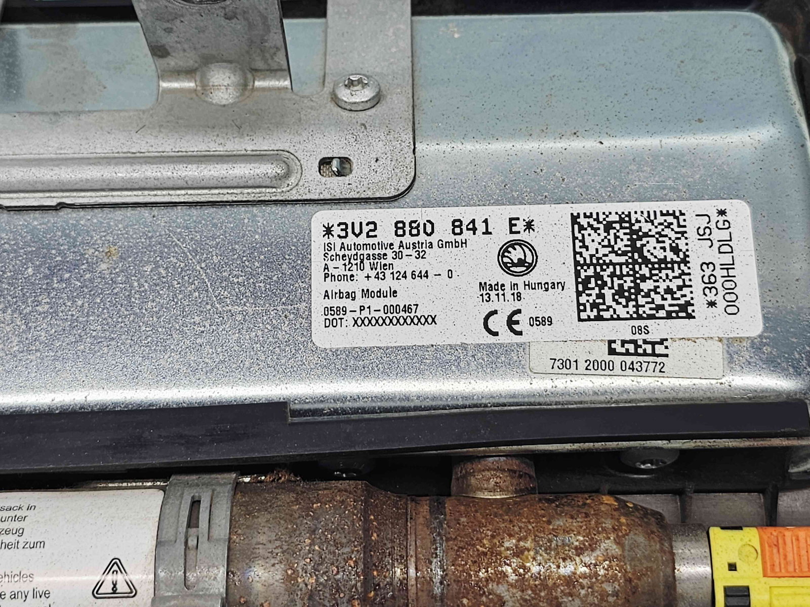 Airbag pasager Skoda Superb III Combi (3V5) [Fabr 2015-2024] 3V2880841 - imagine 2