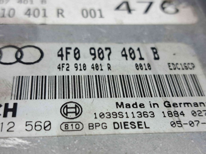 Calculator motor ECU Audi A6 (4F2, C6) [Fabr 2004-2010] 4F0907401B 2.7 TDI BPP 132KW / 180CP  