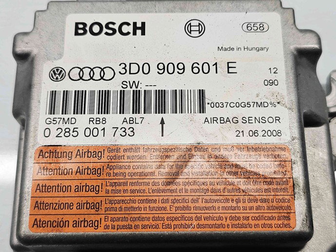 Calculator airbag  Volkswagen Touareg (7LA, 7L6) [Fabr 2003-2010] 3D0909601E 3.0 TDI CEXA 176KW / 239CP