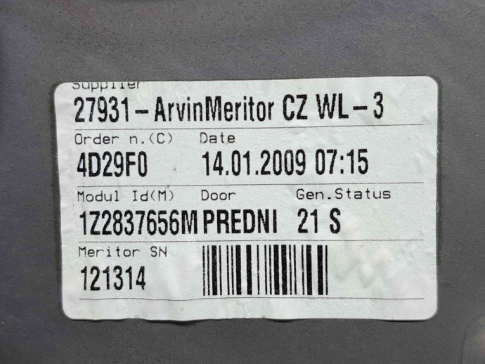 Macara electrica geam dreapta fata Skoda Octavia 2 Combi (1Z5) [Fabr 2004-2013] 1Z2837656M