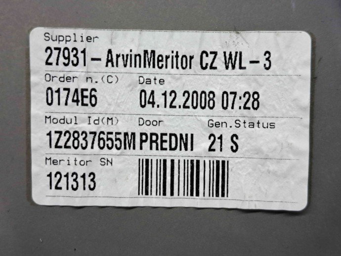 Macara electrica geam stanga fata Skoda Octavia 2 Combi (1Z5) [Fabr 2004-2013] 1Z2837655M