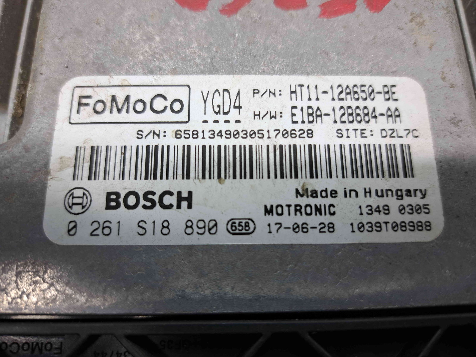 Calculator motor ECU Ford Tourneo Courier [Fabr 2014-2020] E1BA12B684AA 1.0 Benz M1DA 74KW / 100CP - imagine 4