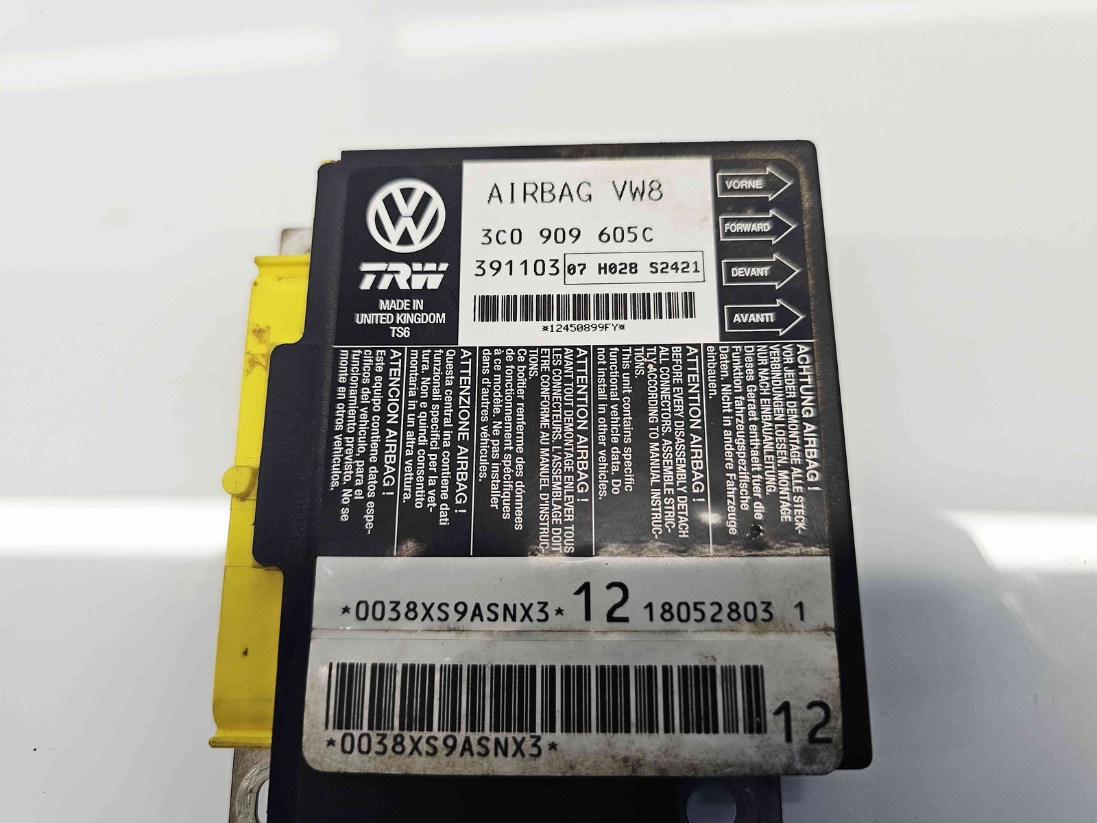 Calculator airbag Volkswagen Passat B6 (3C2) [Fabr 2005-2010] 3C0909605C 2.0 TDI BKP 103KW / 140CP - imagine 4
