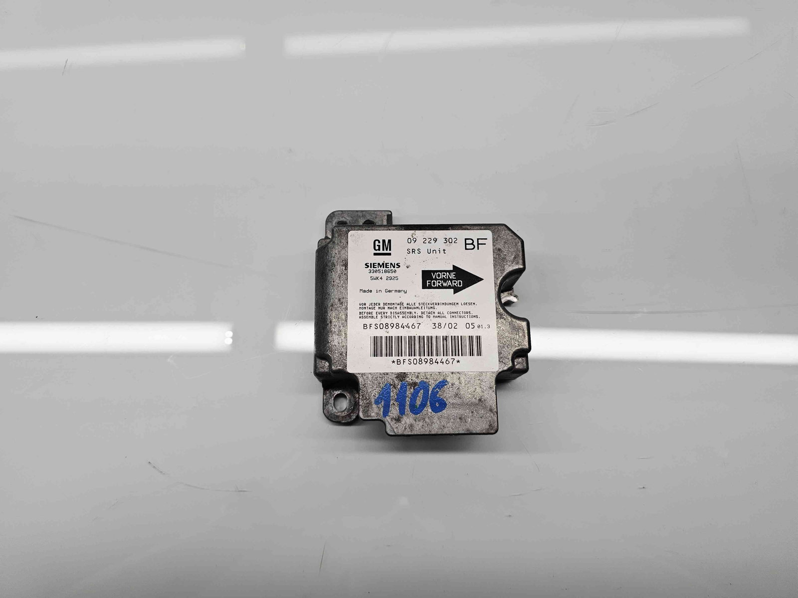 Calculator airbag Opel Astra G [Fabr 1998-2004] 09229302 1.6 Benz Z16XE 74KW / 101CP - imagine 1