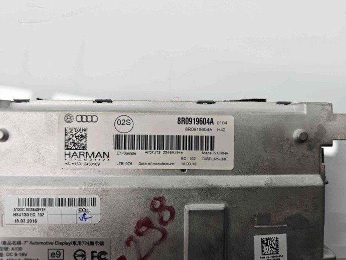 Display bord Audi A5 (8T3) [Fabr 2007-2015] 8R0919604A
