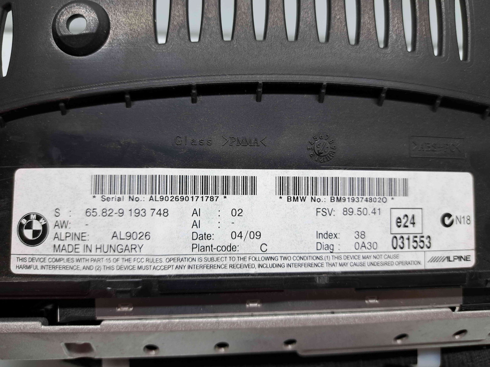 Display bord Bmw 5 (E60) [Fabr 2004-2010] BM919374802O - imagine 4