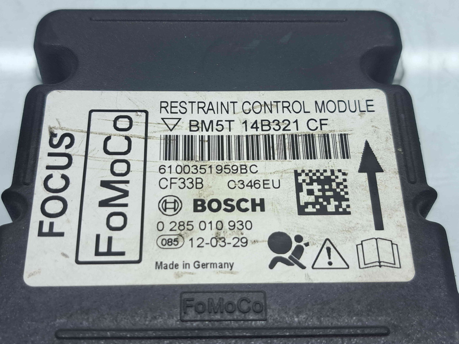 Calculator airbag Ford Focus 3 (CB8) [Fabr 2011-2015] BM5514321CF 1.6 TDCI TZJA 85KW / 115CP - imagine 3