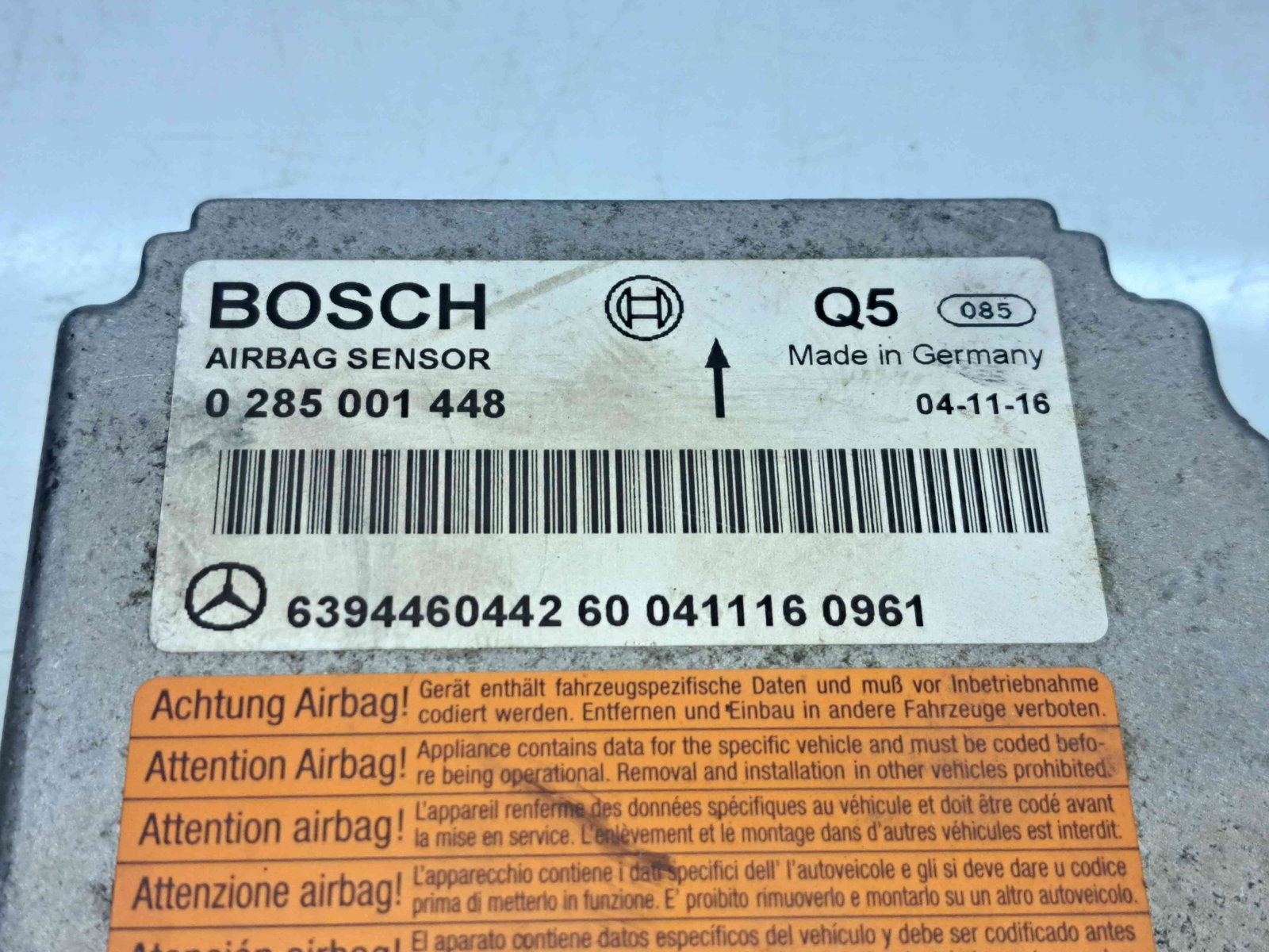 Calculator airbag Mercedes Vito Autobus (W639) [Fabr 2003-2014] 0285001448 2.2 CDI 646982 80KW / 109CP - imagine 3