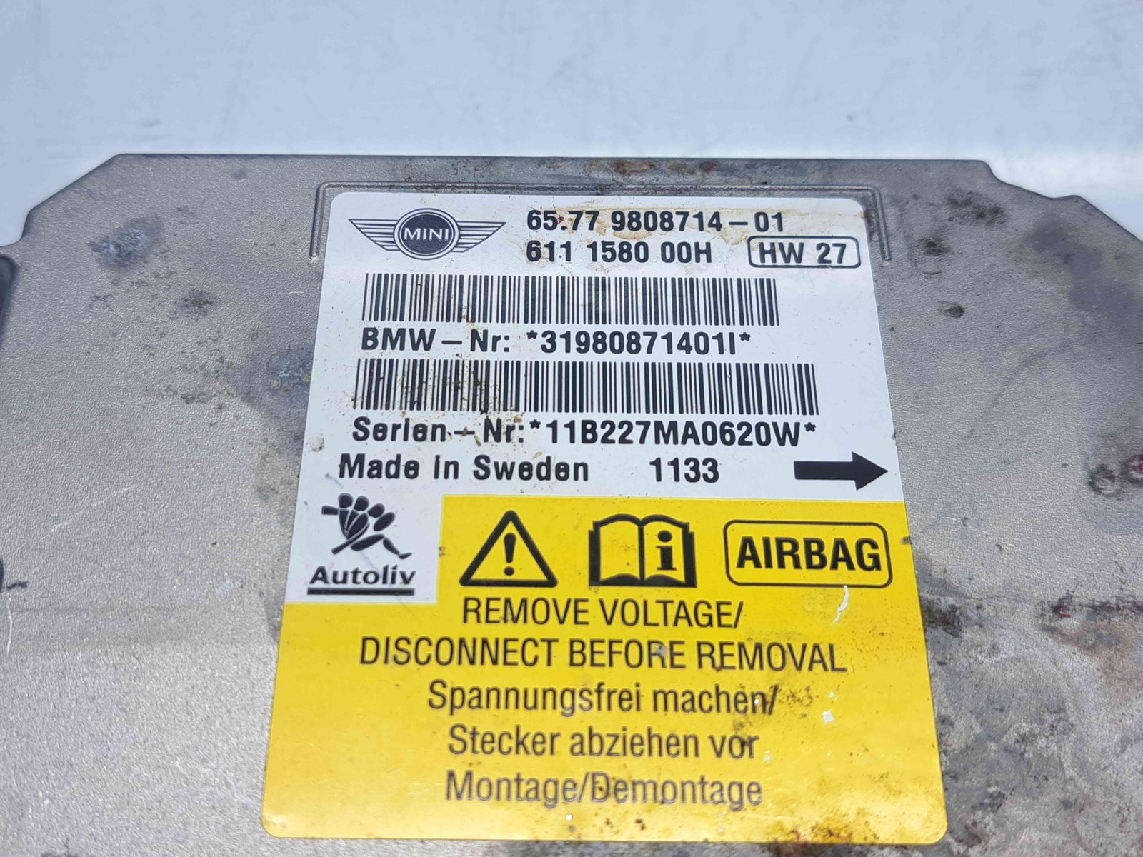 Calculator airbag MINI Cooper (R56) [Fabr 2006-2014] 31980871401I 1.6 N16 90KW / 122CP - imagine 4