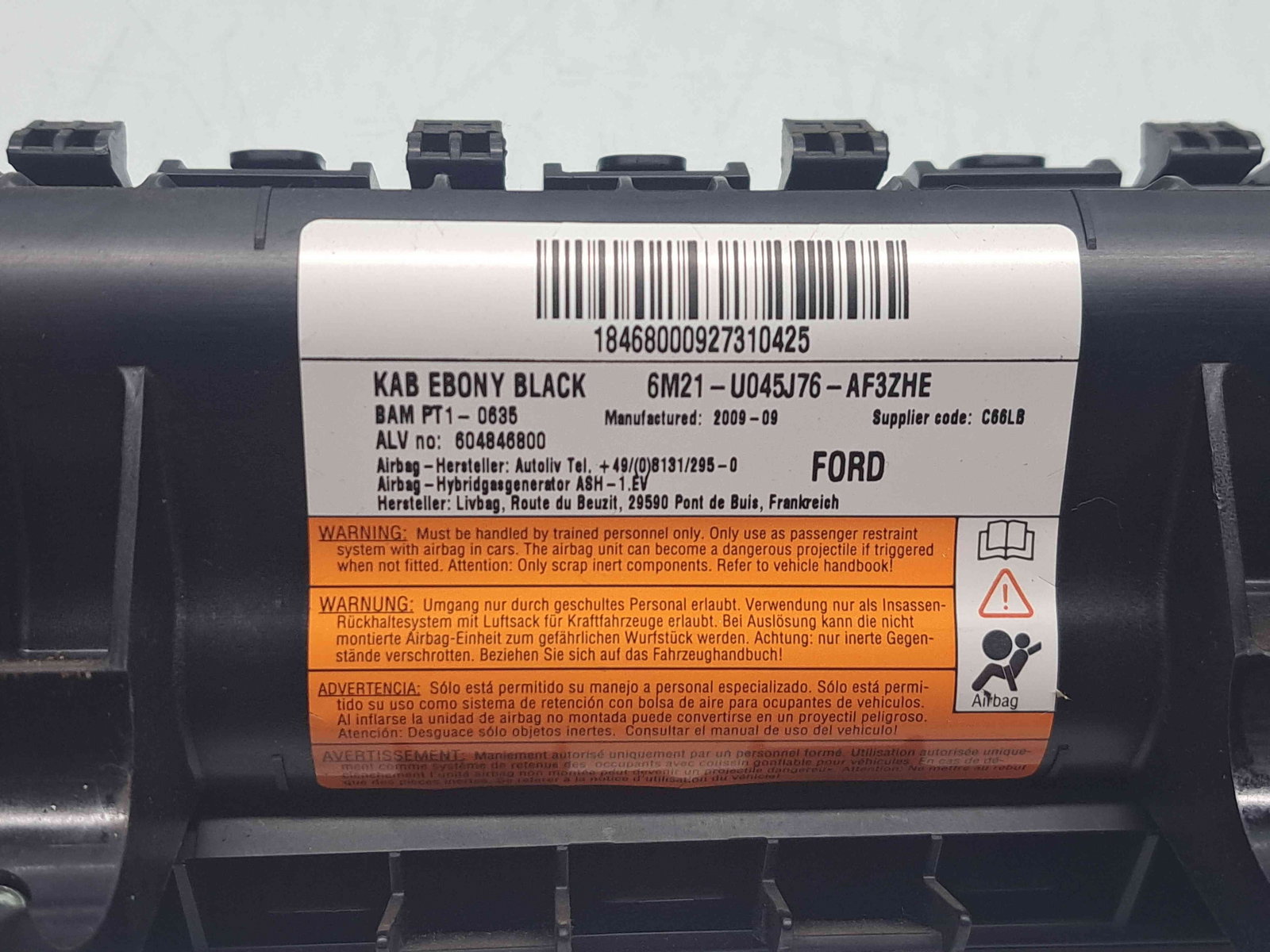 Airbag genunchi Ford S-Max 1 [Fabr 2006-2014] 6M21-U04J76-AF3ZHE - imagine 5