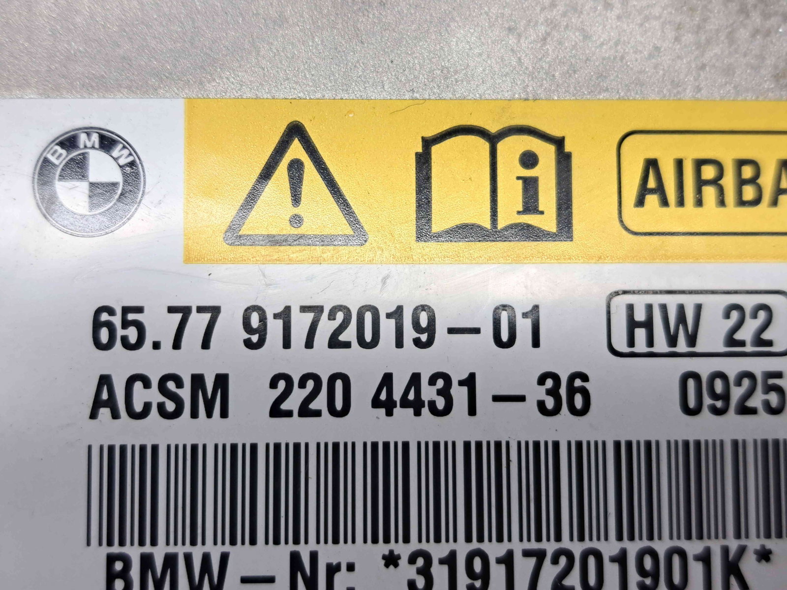 Calculator airbag Bmw 5 (E60) [Fabr 2004-2010] 9172019 2.0 N47D 130KW / 177CP - imagine 5