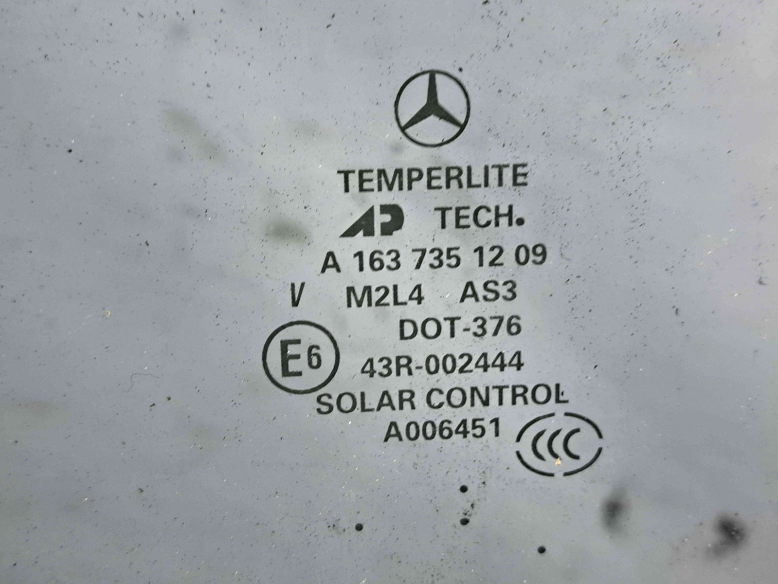 Geam fix usa dreapta spate Mercedes Clasa ML (W163) [Fabr 1998-2005] OEM - imagine 2