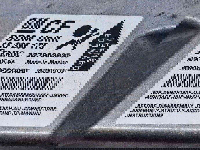 Calculator airbag Opel Zafira B (A05) facelift [Fabr 2006-2011] 13288173 1.6 Benz Z16XER 85KW / 115CP