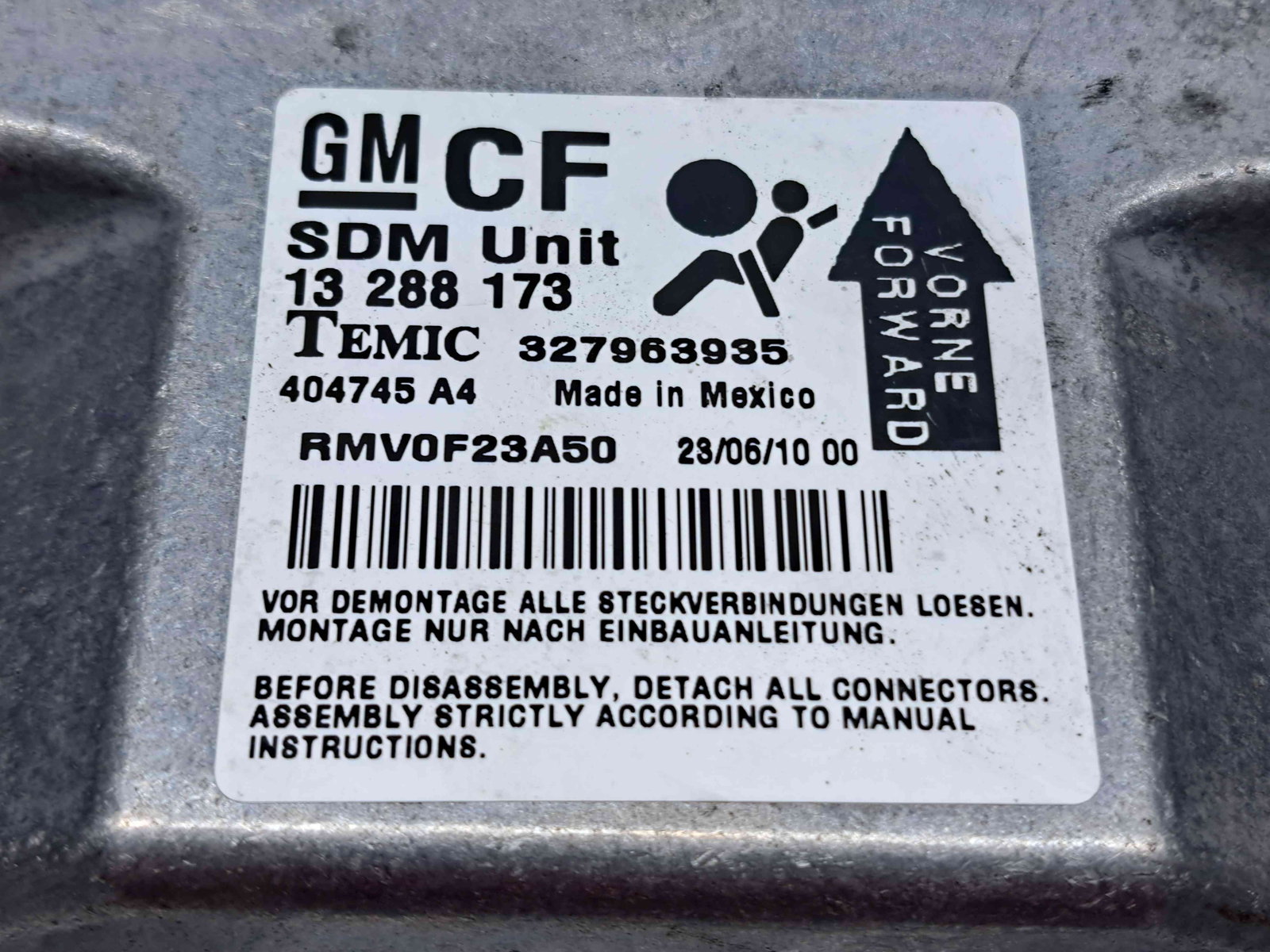 Calculator airbag Opel Zafira B (A05) facelift [Fabr 2006-2011] 13288173 1.6 Benz Z16XER 85KW / 115CP - imagine 2
