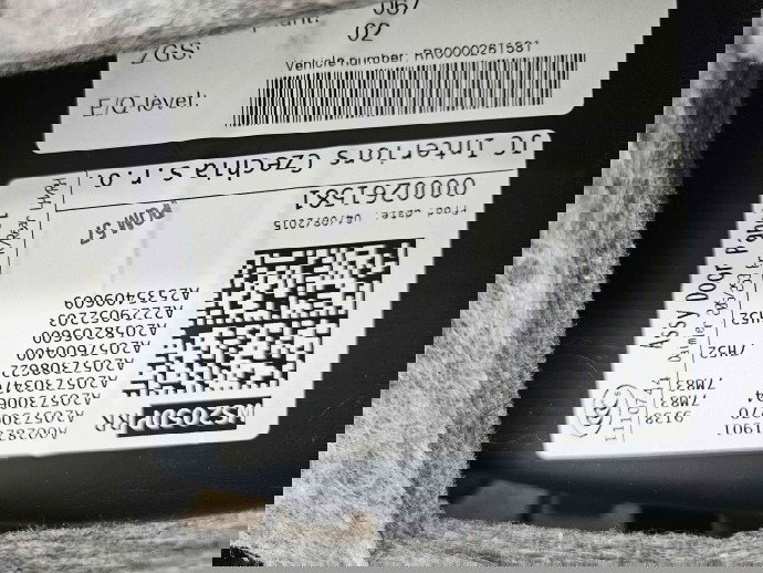  Tapiterie usa dreapta spate Mercedes Clasa C (W205) [Fabr 2014-prezent] A0028201901