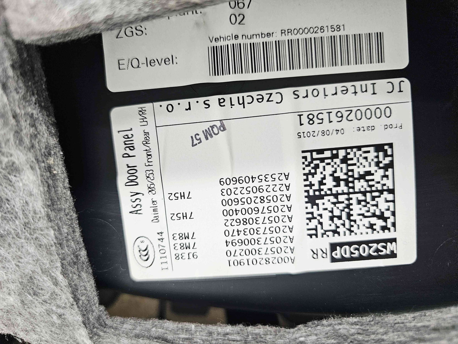 Tapiterie usa dreapta spate Mercedes Clasa C (W205) [Fabr 2014-prezent] A0028201901 - imagine 4