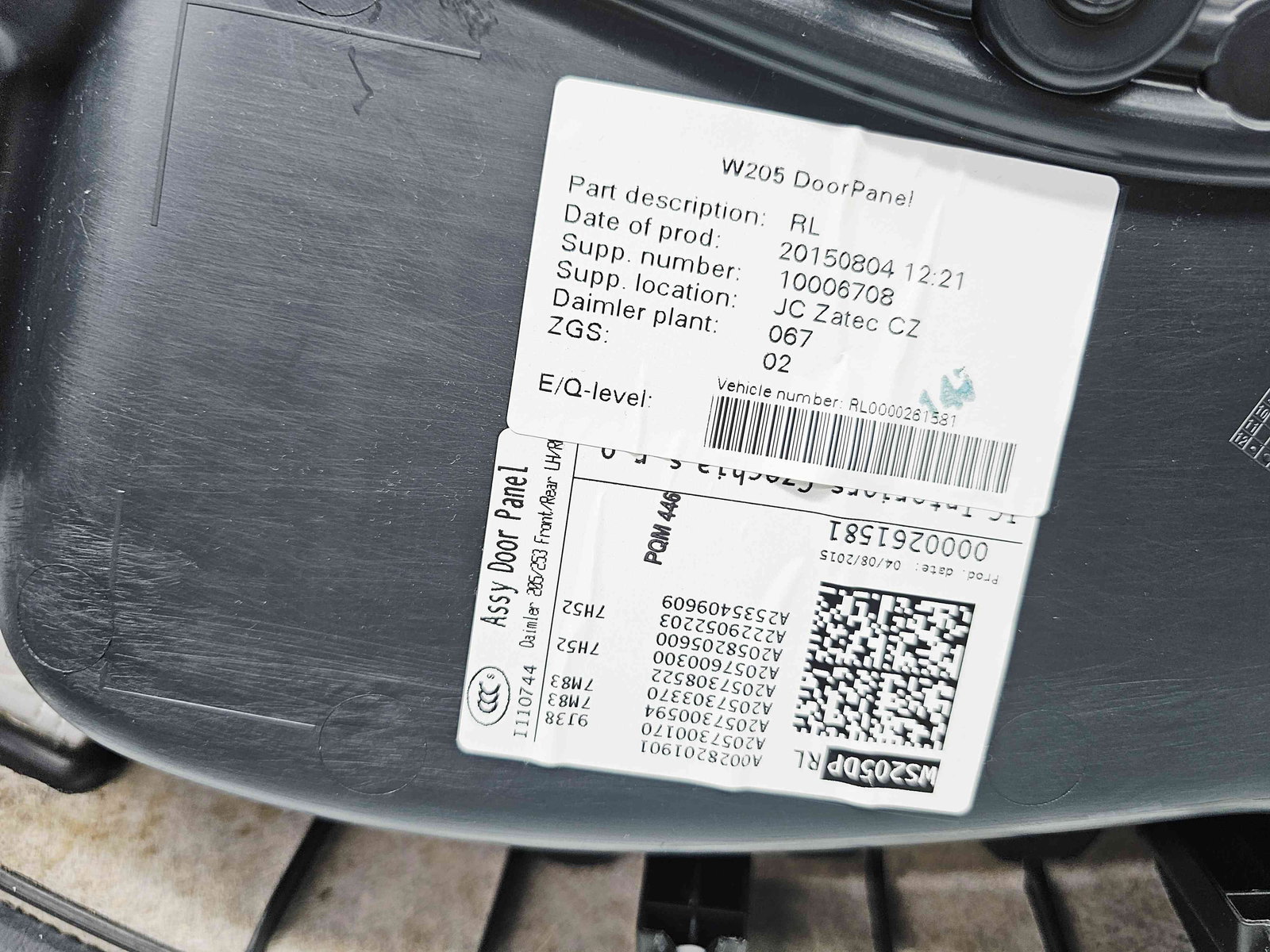 Tapiterie usa stanga spate Mercedes Clasa C (W205) [Fabr 2014-prezent] A0028201901 - imagine 4