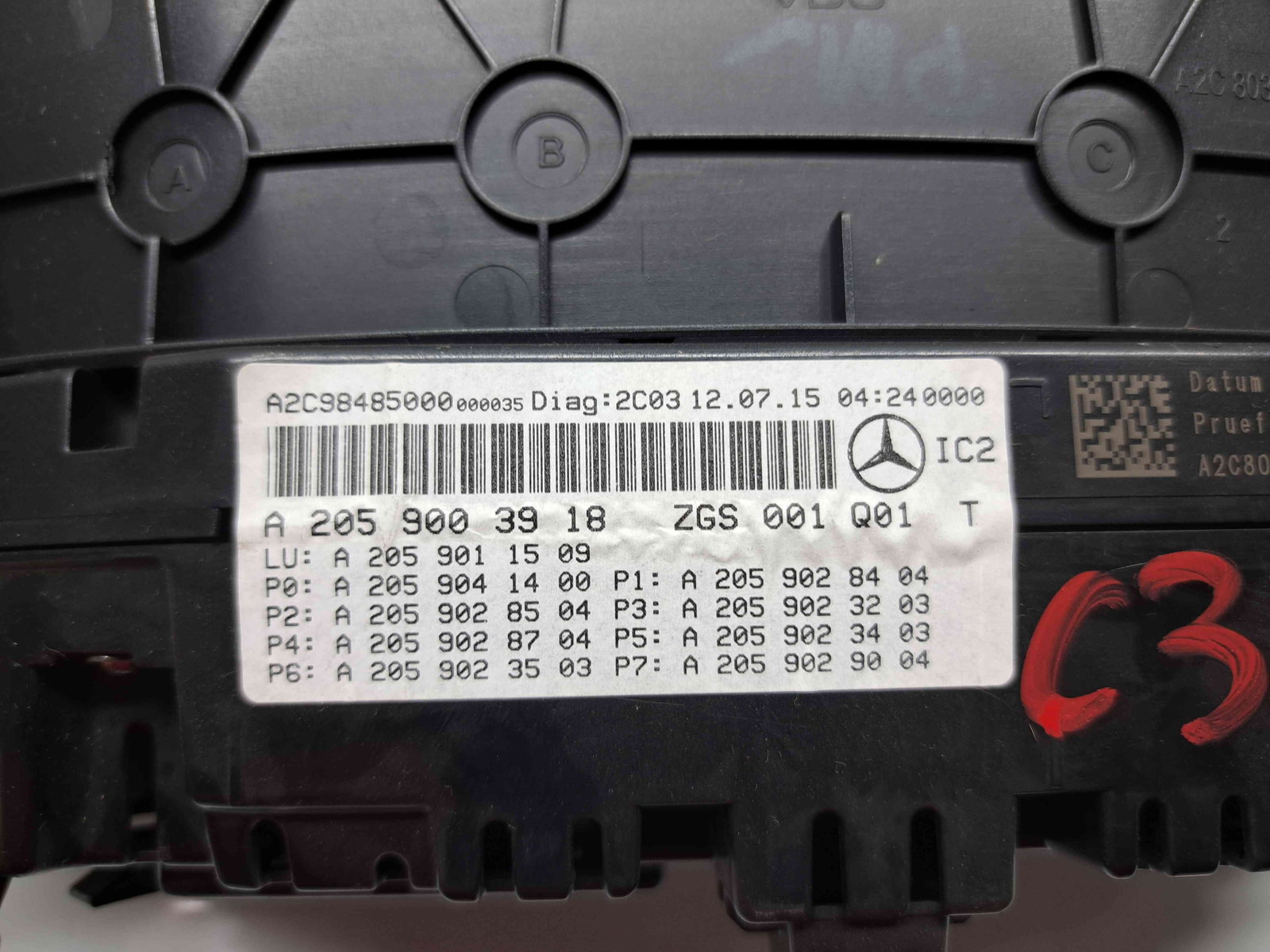 Ceas bord Mercedes Clasa C (W205) [Fabr 2014-prezent] A2059003918 - imagine 5