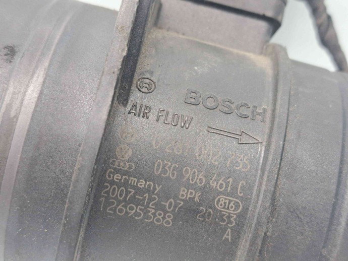 Debitmetru aer  AUDI A4 (8K2, B8) [Fabr 2008-2015] 03G906461 2.0 TDI CBAB 103KW / 140CP