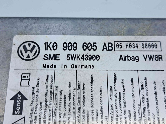 Calculator airbag Volkswagen Golf 5 Plus (5M1) [Fabr 2005-2008] 1K0909605 1.9 TDI BLS 77KW / 105CP