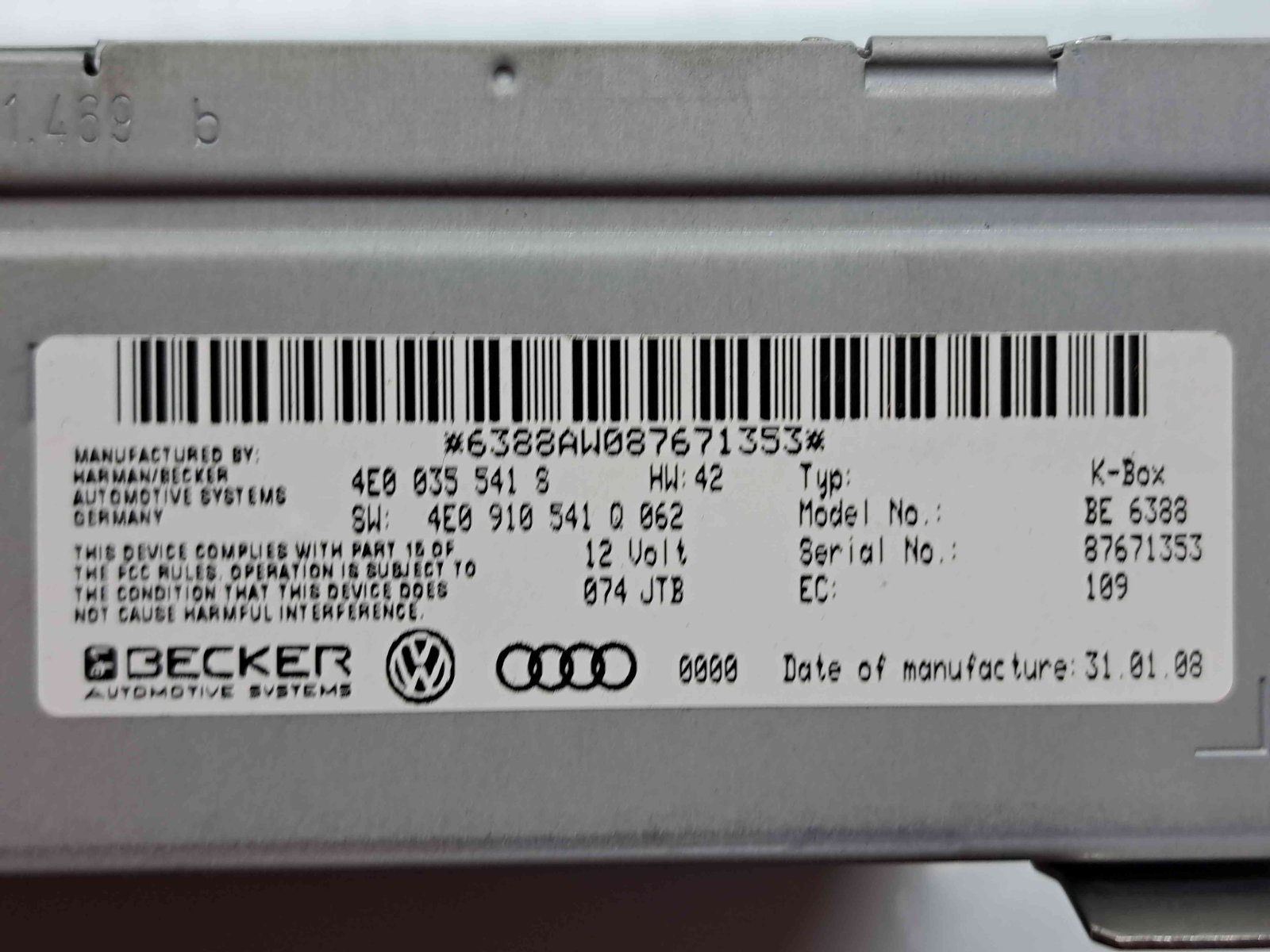 Unitate navigatie Audi Q7 (4LB) [Fabr 2006-2014] 4E0035541S - imagine 4