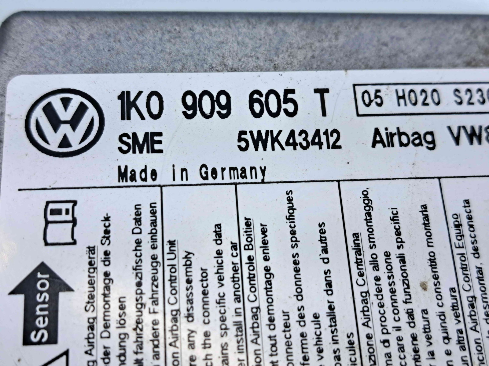 Calculator airbag Skoda Octavia 2 Combi (1Z5) [Fabr 2004-2013] Facelift 1K0909605 2.0 TDI CFHC 103KW / 140CP - imagine 4