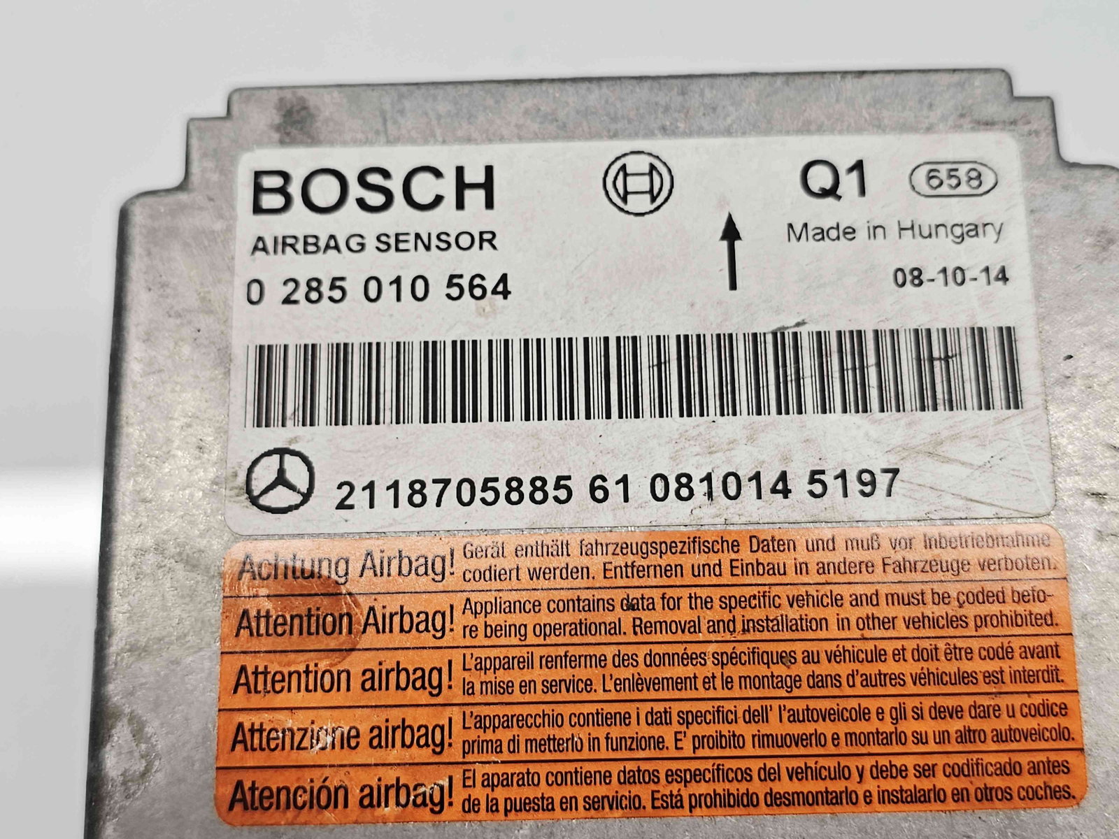 Calculator airbag Mercedes Clasa E T-Model (S211) [Fabr 2003-2009] Facelift A2118705885 / 0285010564 2.2 CDI 646821 125KW / 170CP - imagine 4