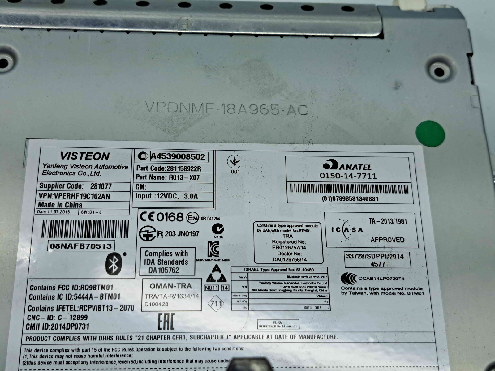 Radio CD SMART Fortwo Coupe (W453) [Fabr 2014-2019] 18A965 - imagine 4