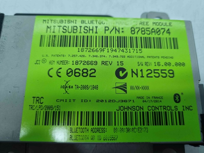 Modul bluetooth MITSUBISHI Outlander III [Fabr 2012-2014] 8785A074