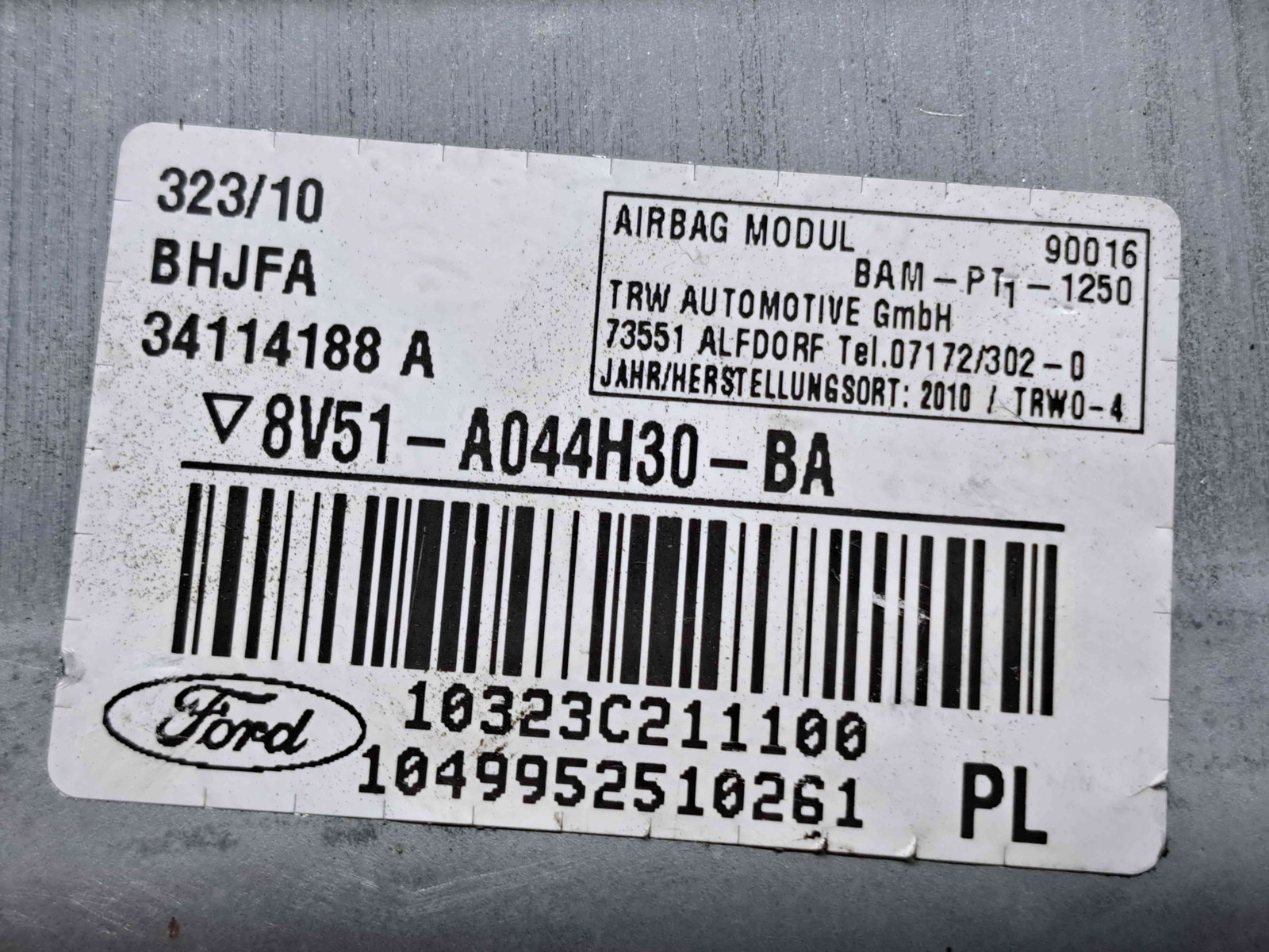 Airbag pasager Ford Fiesta 6 [Fabr 2008-2019] 8V51-A044H30-BA - imagine 3