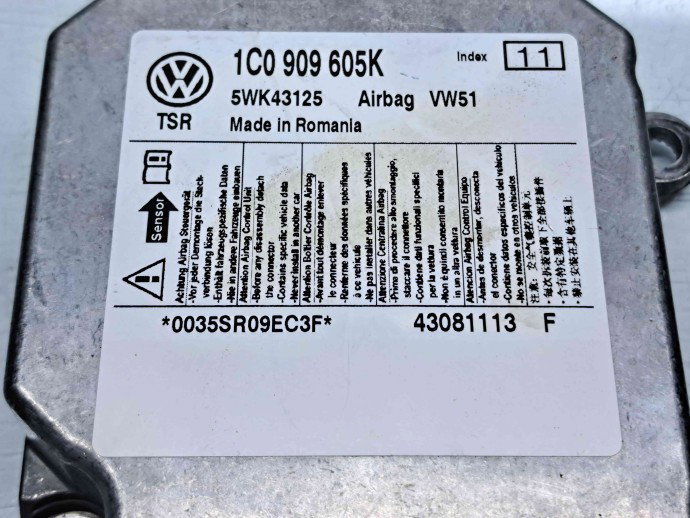 Calculator airbag Skoda Fabia 2 (5J, 542) [Fabr 2007-2014] 1C0909605K 1.4 TDI BNV 59KW / 80CP