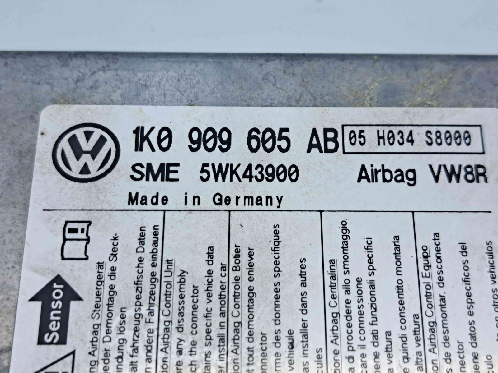 Calculator airbag Skoda Octavia 2 (1Z3) [Fabr 2004-2013] 1K0909605 1.9 TDI BLS 77KW / 105CP - imagine 2