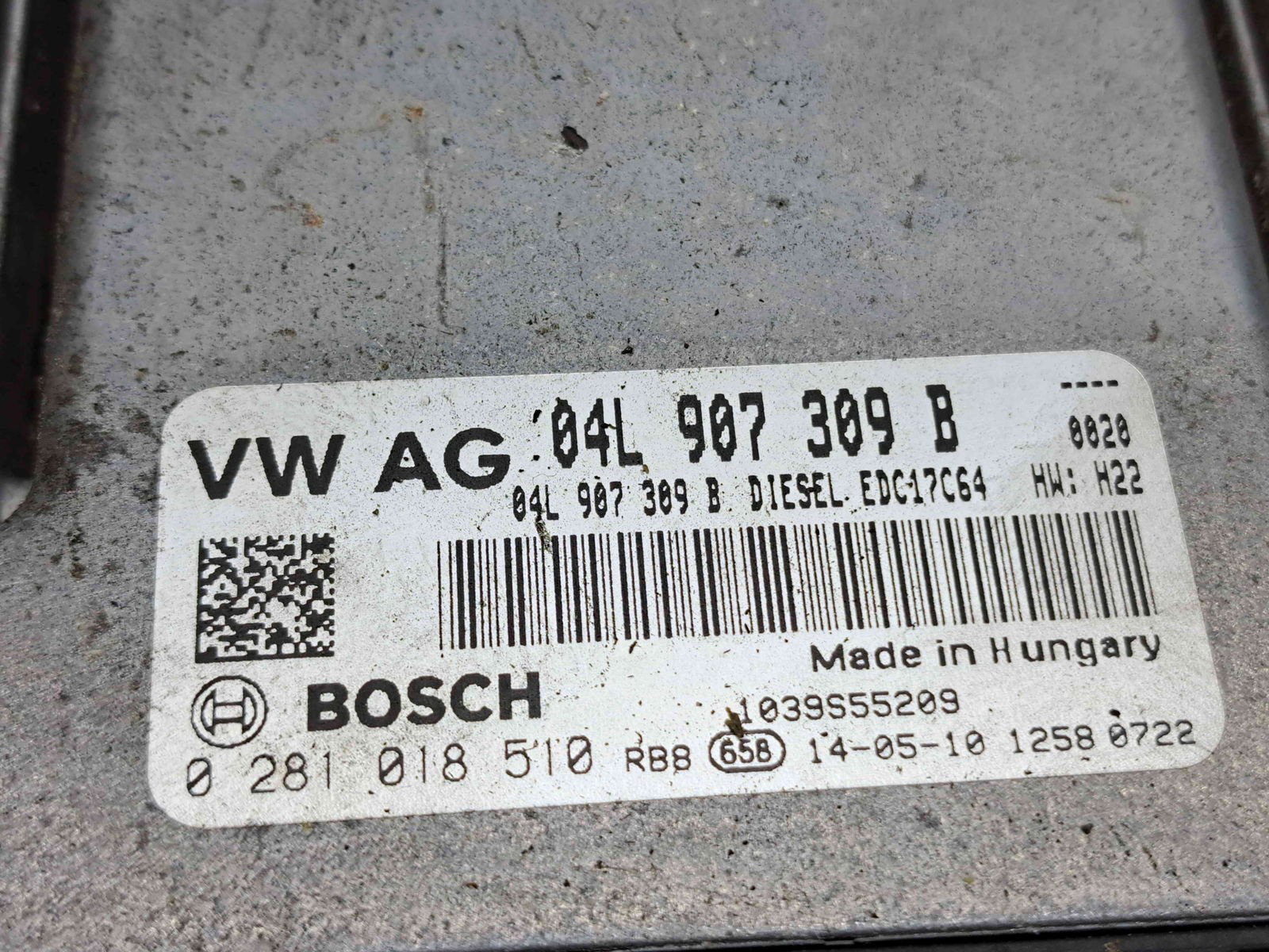 Calculator motor ECU Seat Leon (5F1) [Fabr 2012-2018] 04L907309B 1.6 TDI CLHA 77KW / 105CP - imagine 1