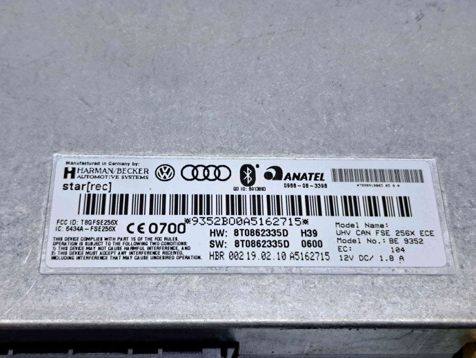  Modul bluetooth AUDI Q5 (8RB) [ Fabr 2008-2016] 8T0862335D