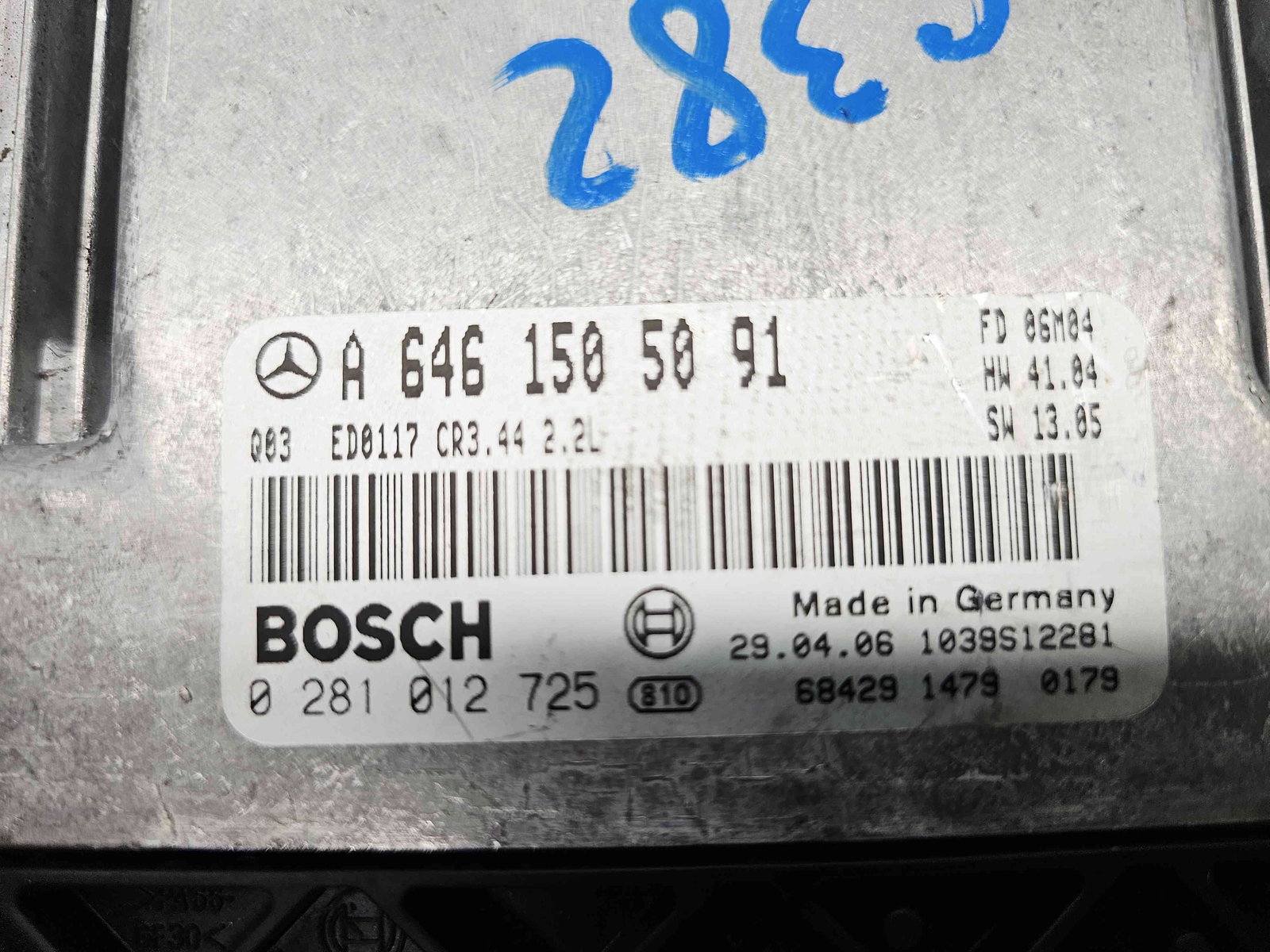 Calculator motor ECU Mercedes Clasa C (W203) [Fabr 2000-2007] A6461505091 2.2 CDI 646963 110KW / 150CP - imagine 4