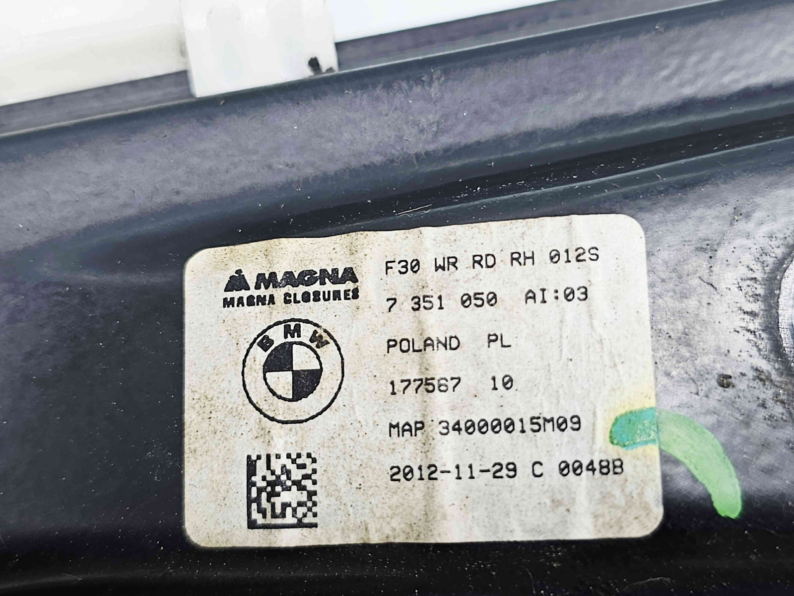 Macara electrica geam dreapta spate Bmw 3 Touring (F31) [Fabr 2012-2017] - imagine 5