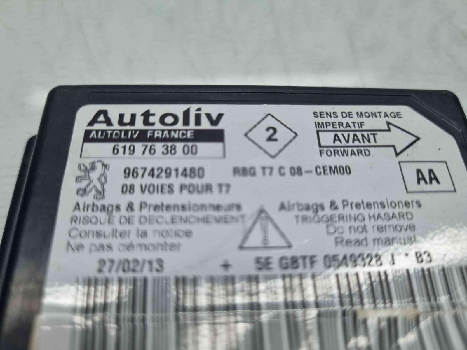 Calculator airbag Peugeot 308 [Fabr 2007-2013] 619763800 1.6 hdi 9H05 82KW / 112CP - imagine 5
