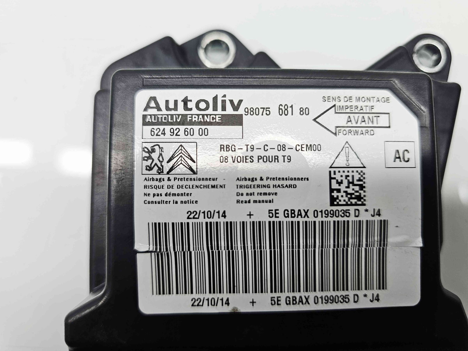 Calculator airbag Peugeot 308 (II) [Fabr 2013-2020] 9807568180 2.0 hdi 9H05 110KW / 150CP - imagine 3