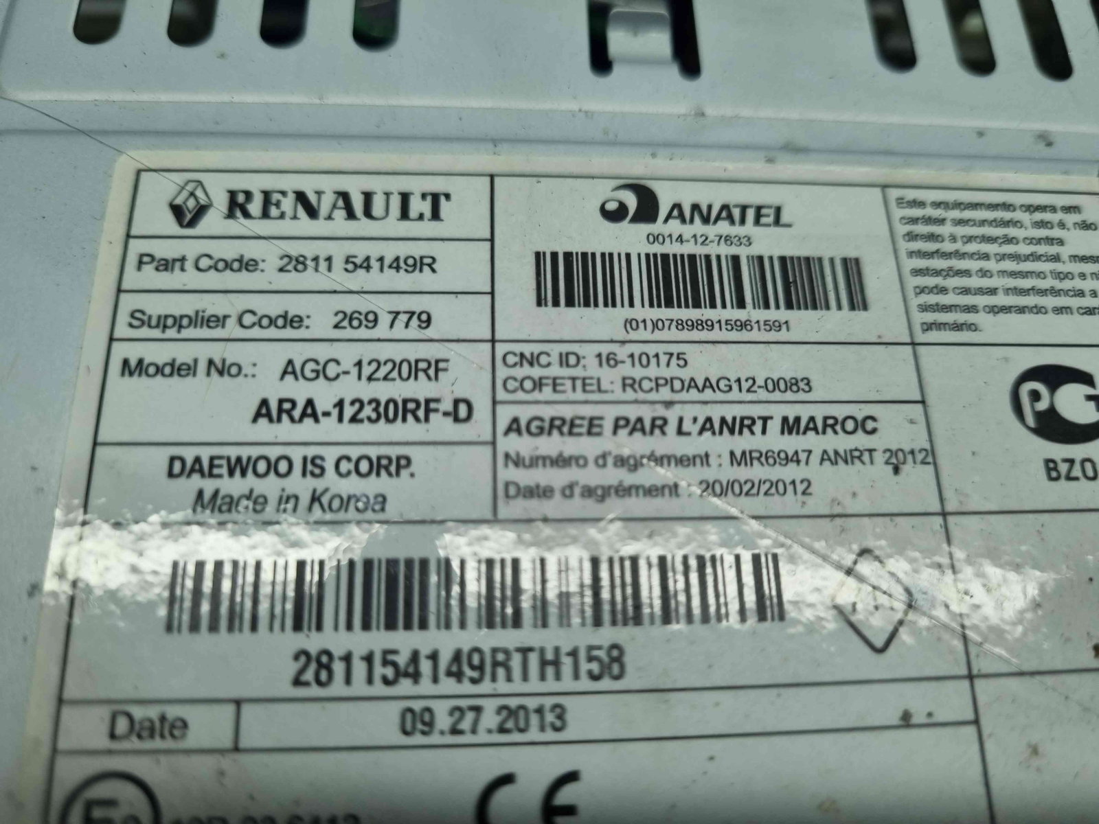 Radio CD Renault Clio 4 (B98) Hatchback [Fabr 2012-2020] 281154149R - imagine 10