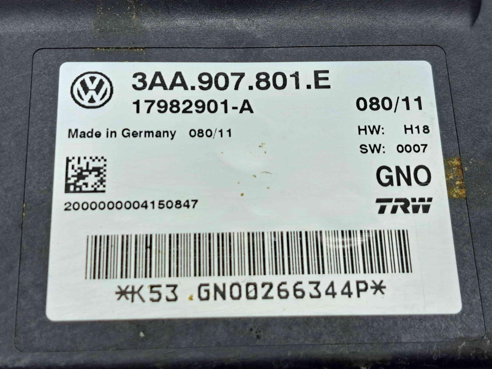 Calculator frana de mana Volkswagen Passat CC (357) [Fabr 2008-2012] 3AA907801E 2.0 TDI CFFB 103KW / 140CP - imagine 3