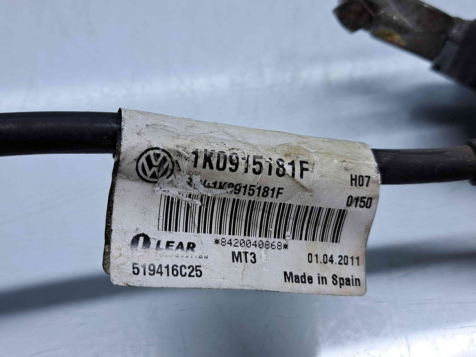 Borna baterie (-) Volkswagen Golf 6 (5K1) [Fabr 2009-2013] 1K0915181F - imagine 2