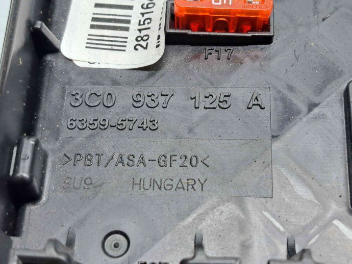  Panou sigurante  Volkswagen Passat CC (357) [Fabr 2008-2012] 3C0937125A 