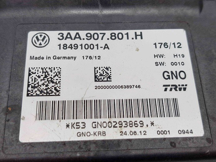 Calculator frana de mana  Volkswagen Tiguan (5N) [Fabr 2007-2016] 3AA907801H 2.0 TDI CFFB 103KW / 140CP
