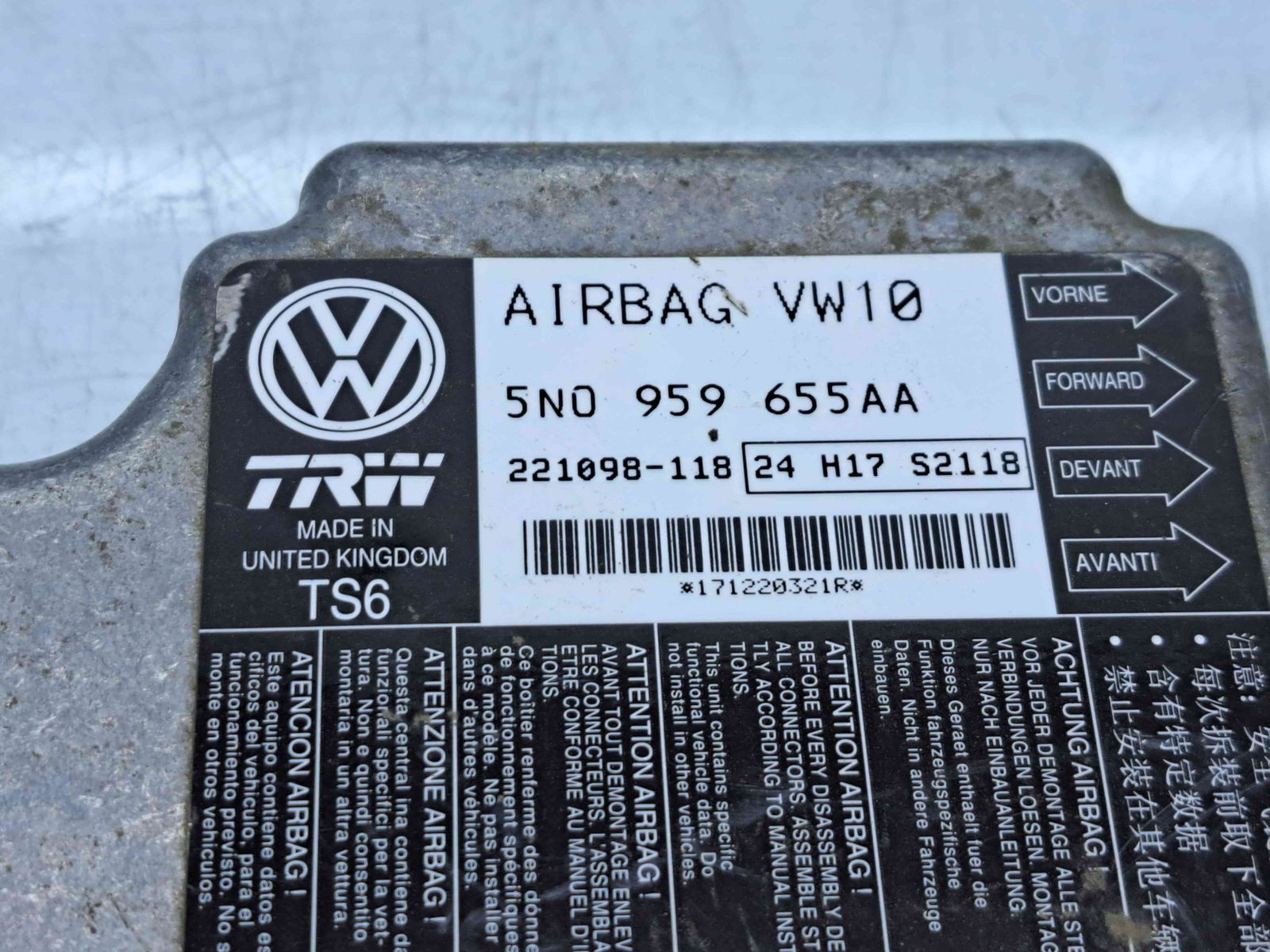Calculator airbag Volkswagen Passat CC (358) [Fabr 2012-2016] 5N0959655AA 2.0 TDI CFFB 103KW / 140CP - imagine 4