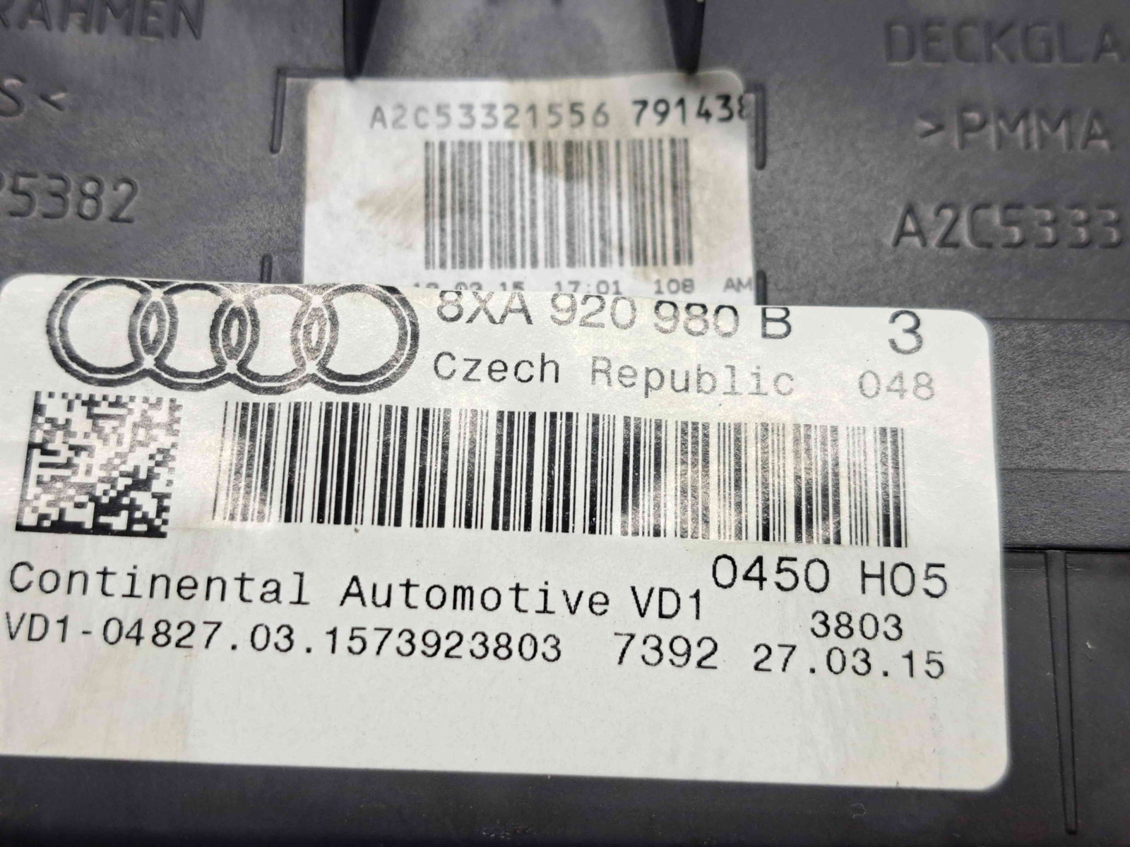 Ceas bord Audi A1 Sportback (8XF) Facelift [Fabr 2011-2018] 8XA920980B - imagine 6